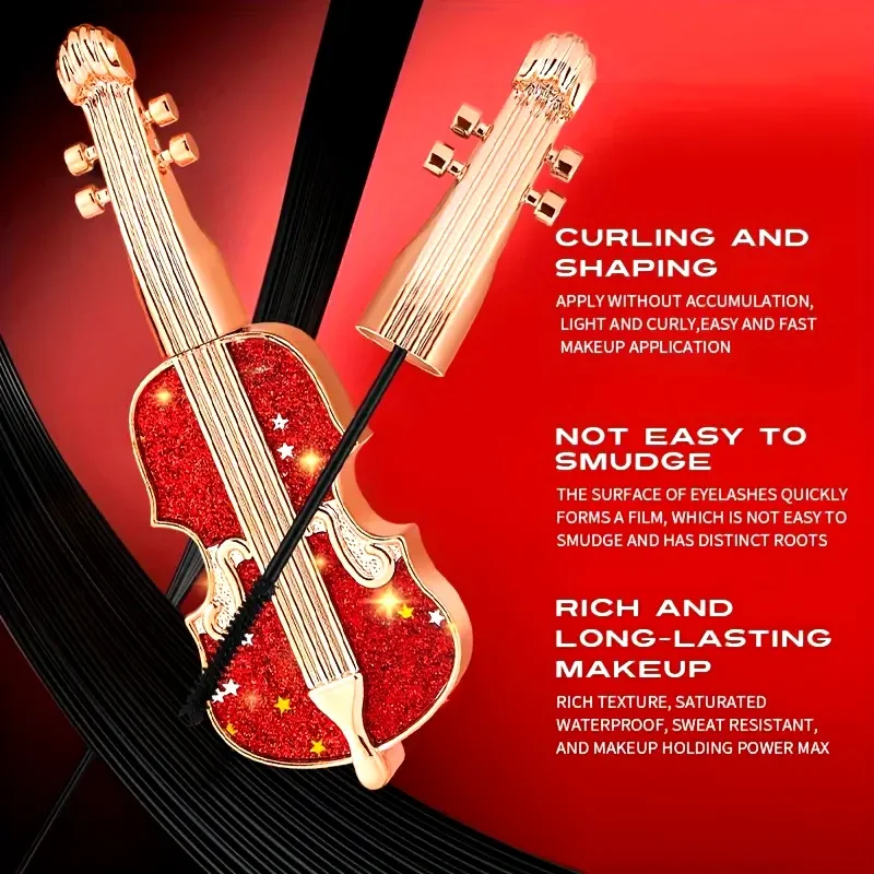 Viool Mascara, Verlenging Krul Styling Mascara Slanke Lange Curling Fijne Borstel Dunne Blijvende Wasbare Smudge Proof Oogmake-up