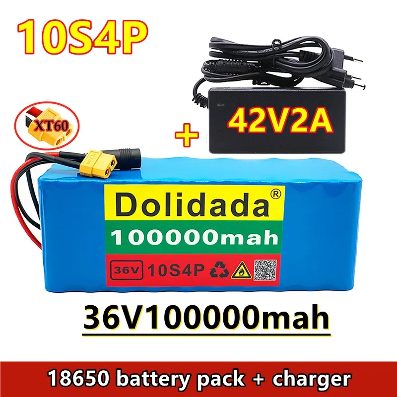 

Новый 36V 10s4p 100Ah 1000W большой емкости 18650 литиевый аккумулятор электрический с BMS T/XT60plug с зарядным устройством