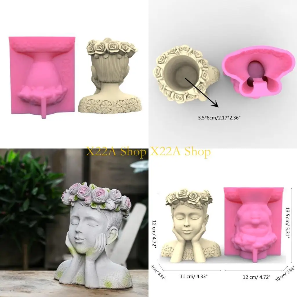 unique-wreath-girls-pen-holder-pot-silicone-mold-epoxy-resin-mold-table-ornament-mold