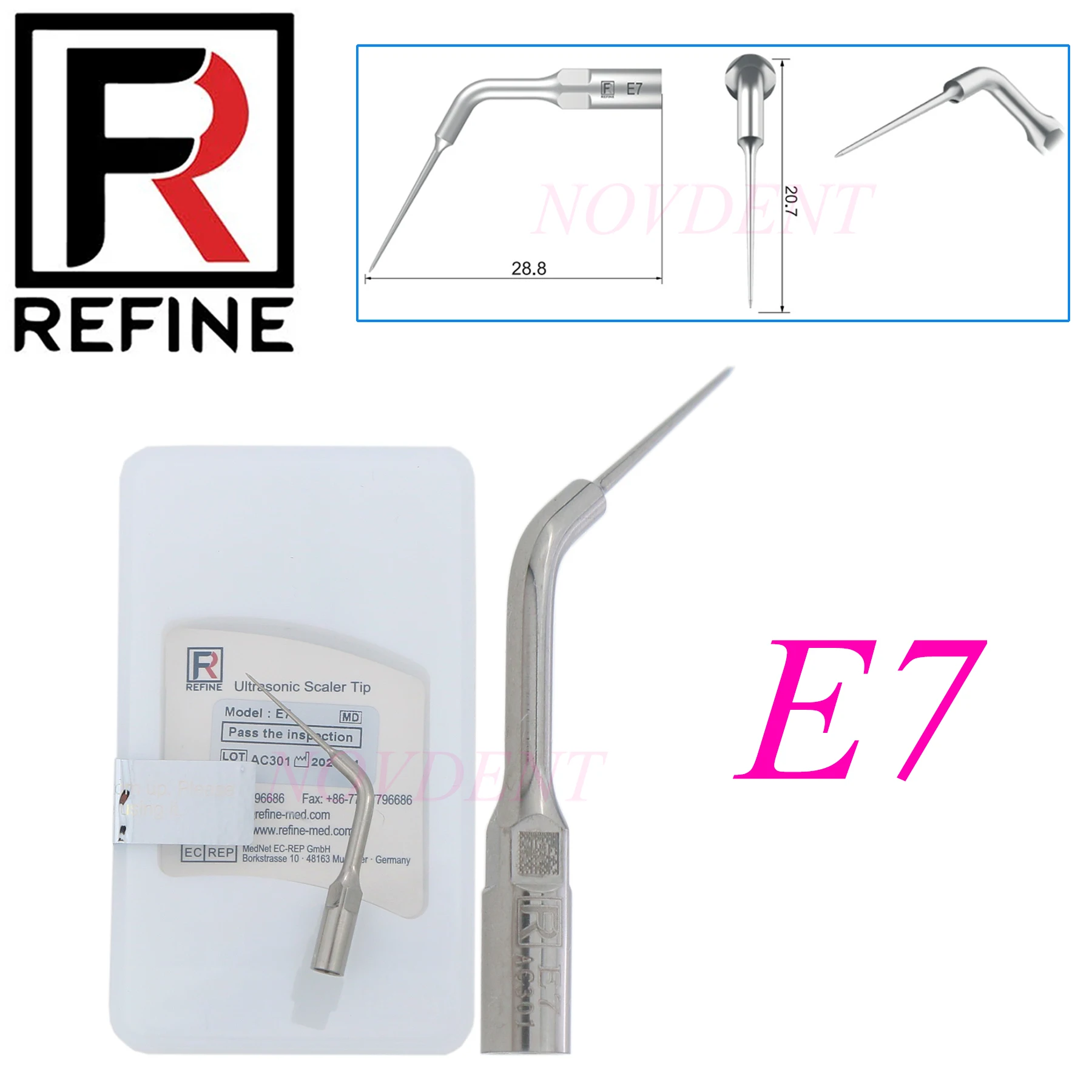 REFINE Endodontics Tip Periodontal Root Canal Treatment Fit REFINE EMS Woodpecker UDS  E7