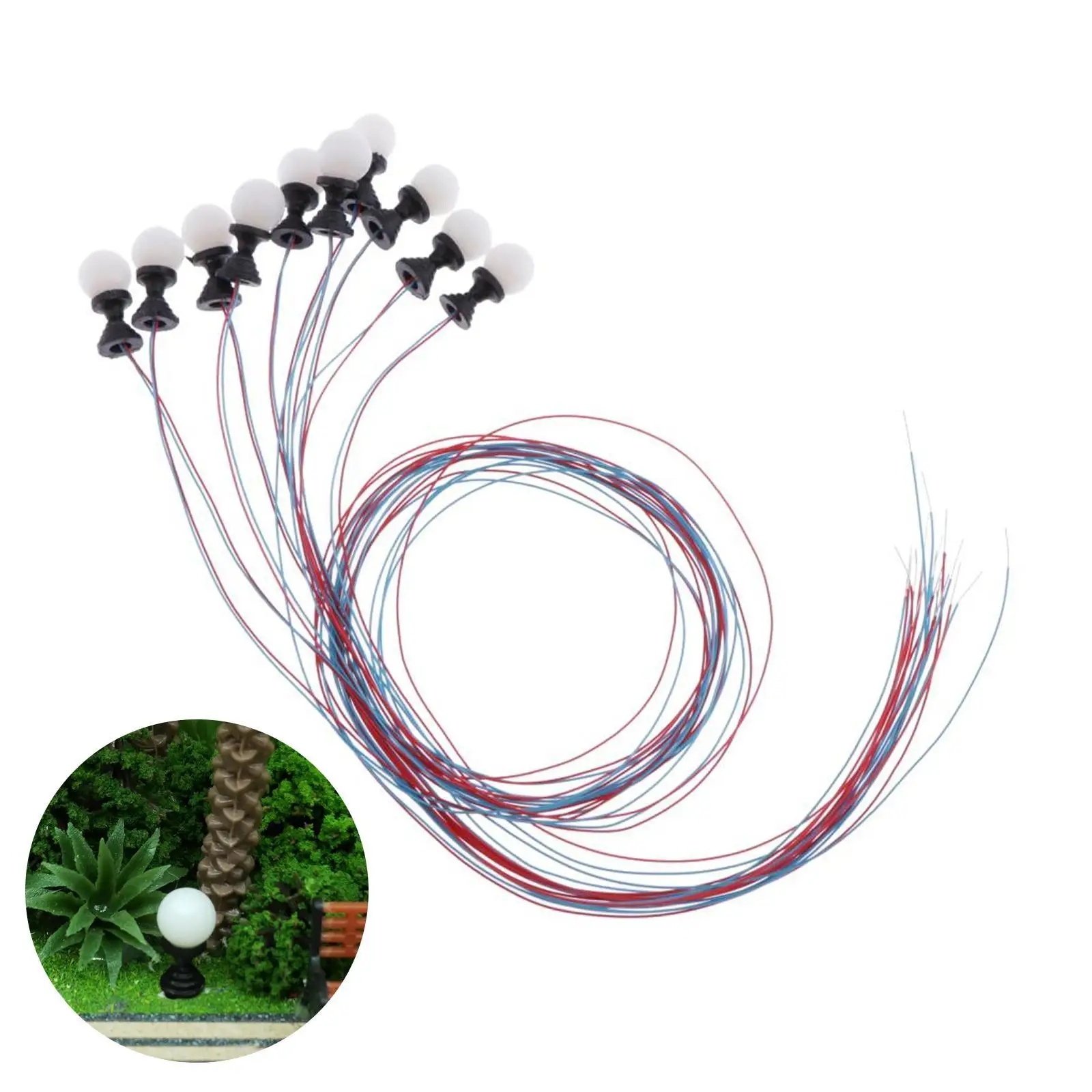 10 قطعة المنمنمات LED ضوء قطار السكك الحديدية شارع عمود الإنارة المشهد