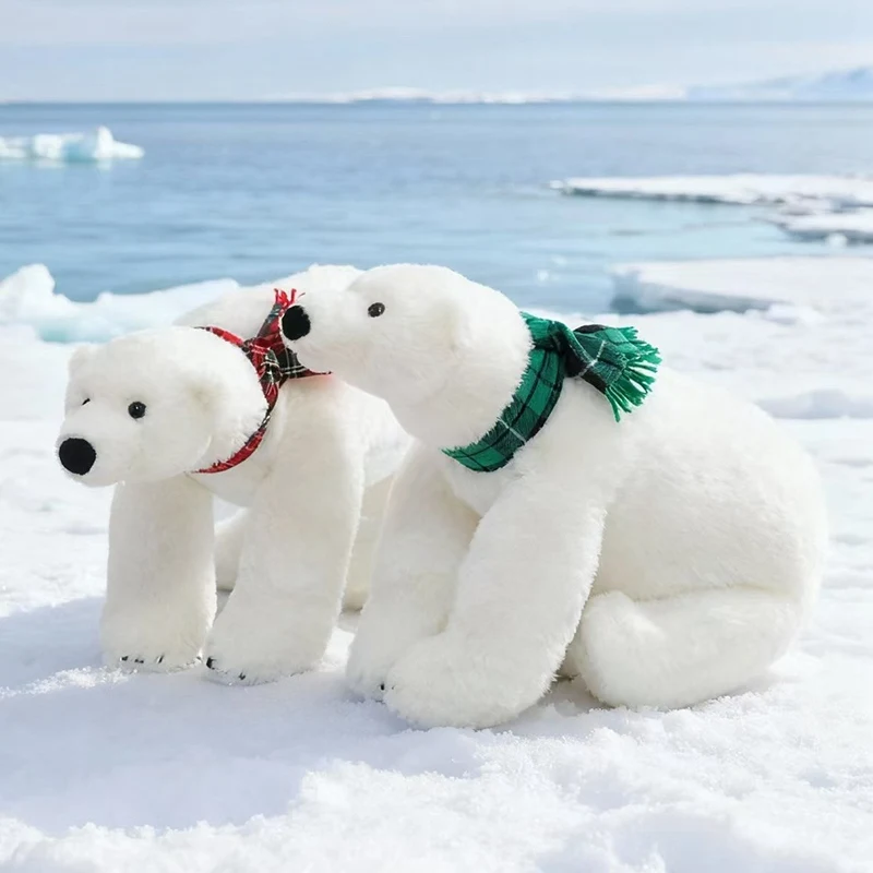 45/60CM Simulation Polar Bear Plush Toys Cute Stuffed Animal Pillow Bear Dolls For Birthday Christmas Gifts