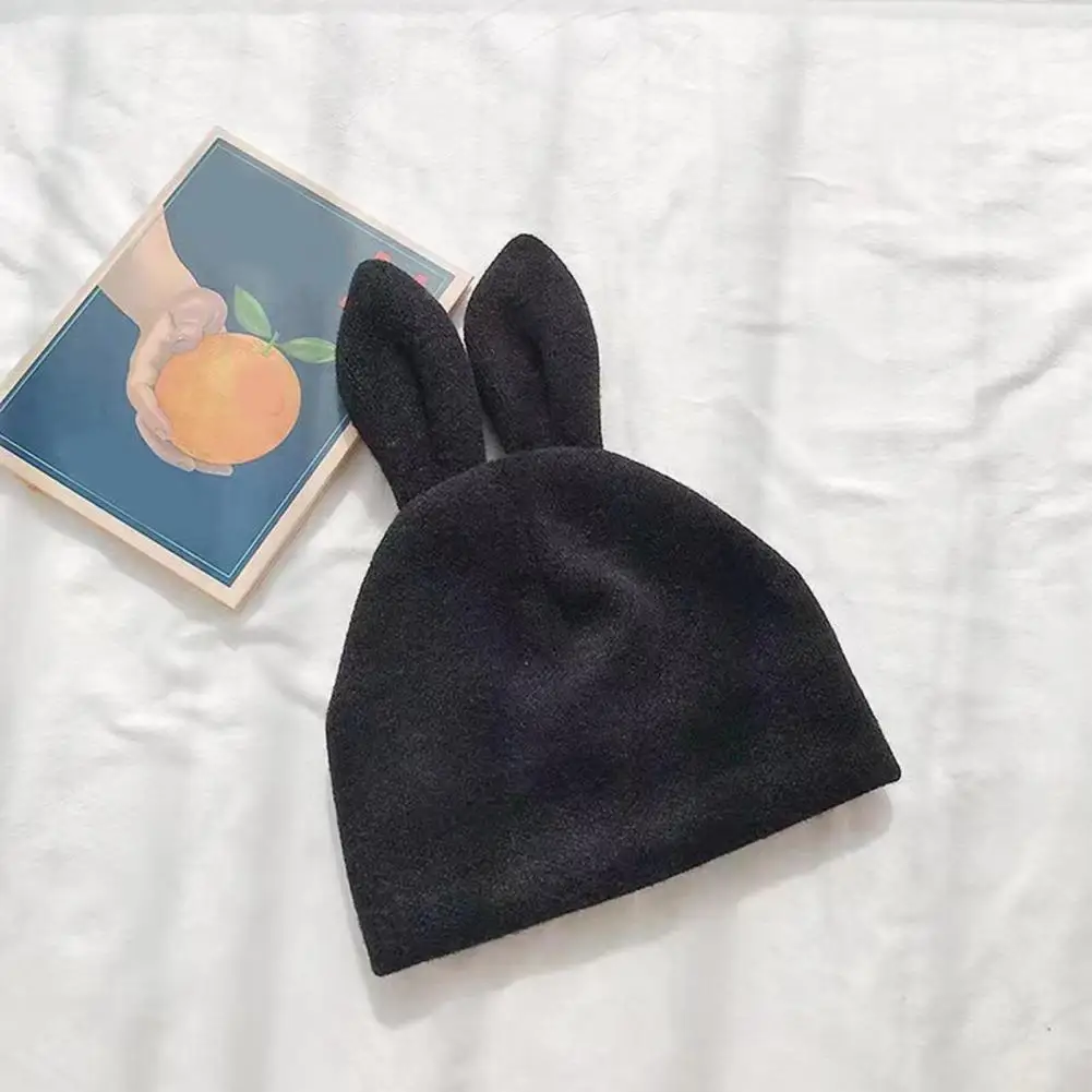 Cold Weather Headwear Super Soft Women's Beanie Hat with Cute Rabbit Ears Windproof Warm Plush Hat for Winter Cold Women Rabbit