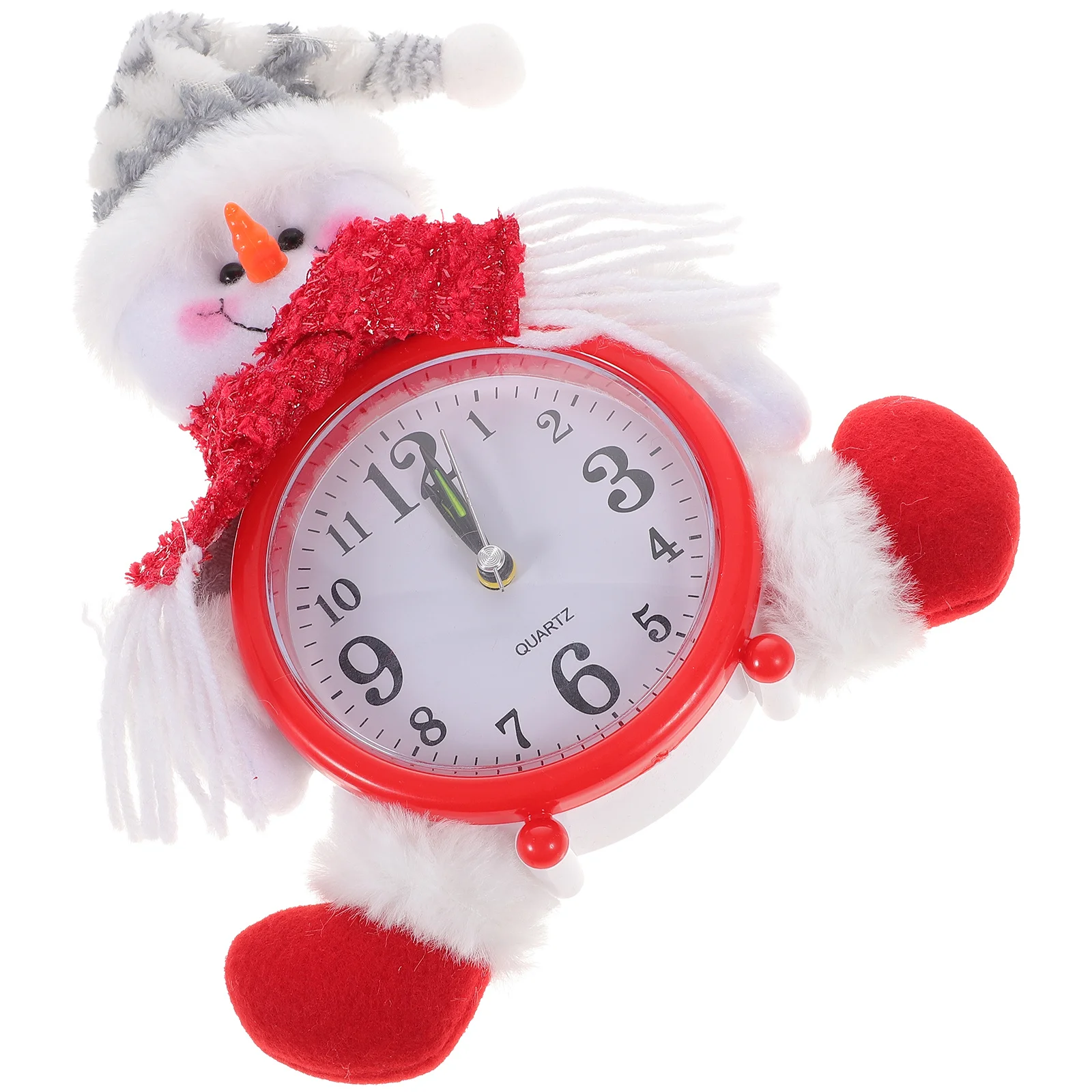 

Christmas Wall Clock Cartoon Snowman Design Simple Cute Style Desktop Wall Decor Bedroom Living Room Office Xmas Gift