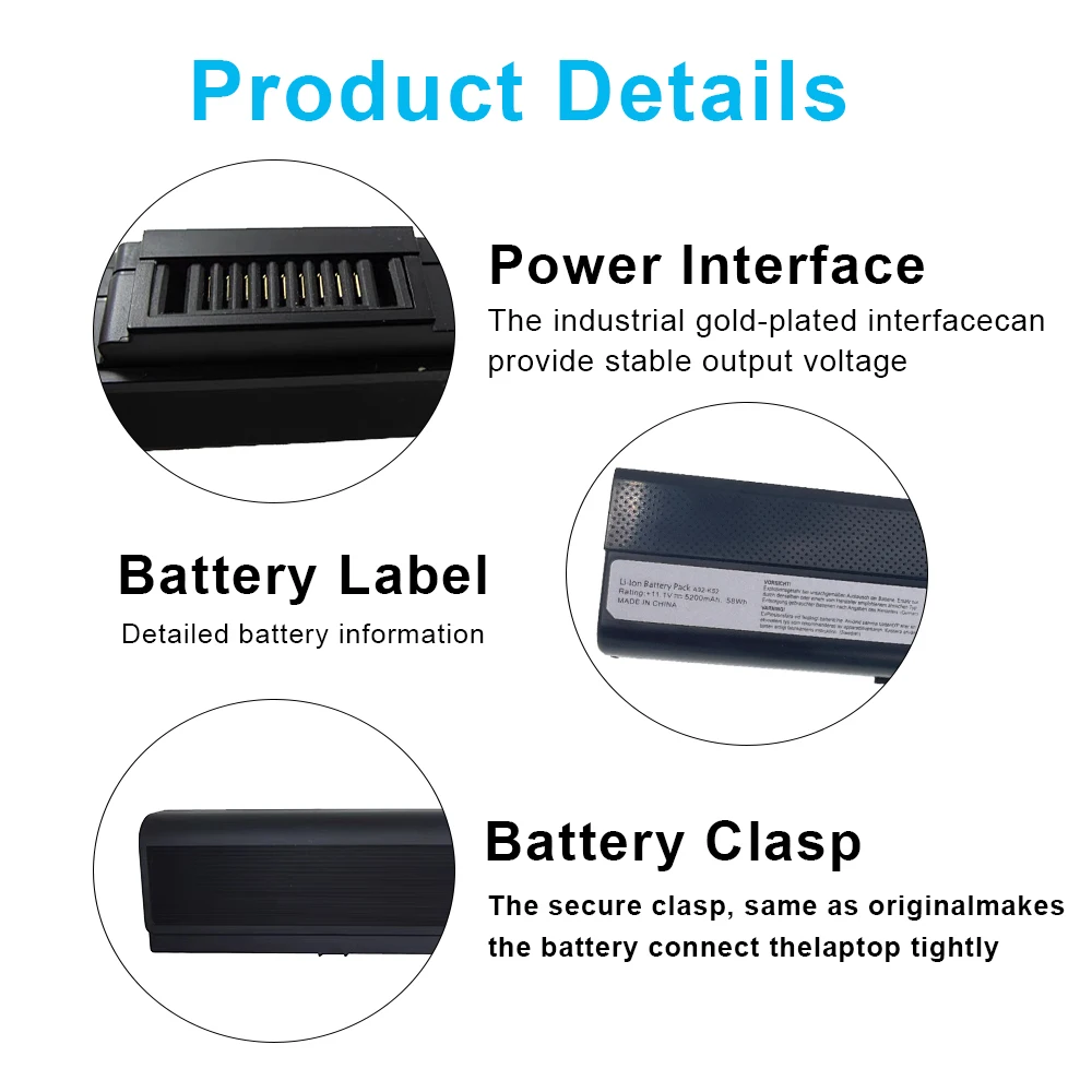 New Laptop Battery A32-K52 For ASUS K52DE K52DE-EX064V K52F-B1 K52F-BBR5 A52F A52J K52F X52N X52J A31-K52 A41-K52 K42JK A42-K52