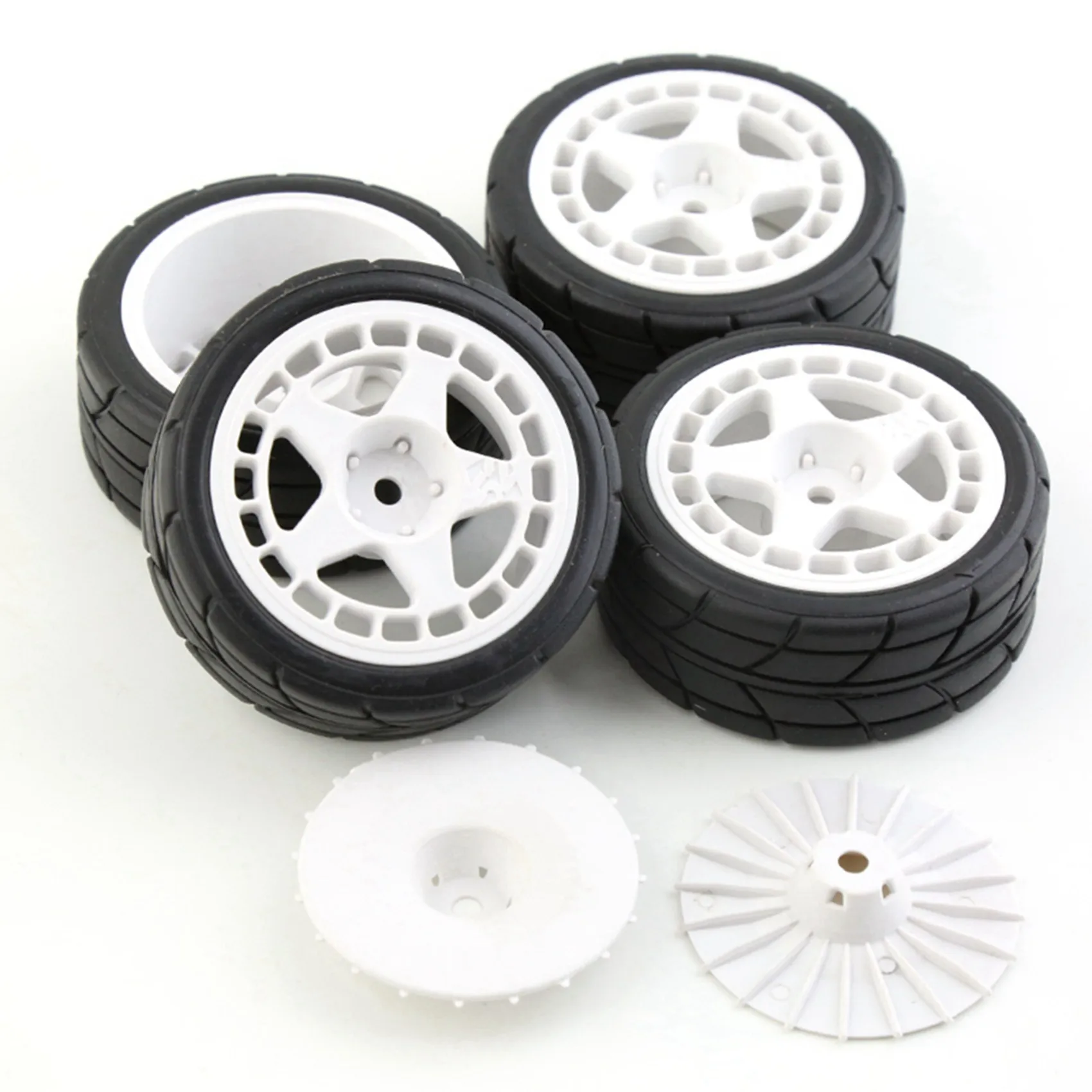 FBIL-8PCS 12Mm Hex 65Mm Rubber Tire Wheel Tyres For Tamiya XV-01 TT-01 TT-02 LC Racing PTG-2 HPI WR8 HSP 1/10 RC Car,2