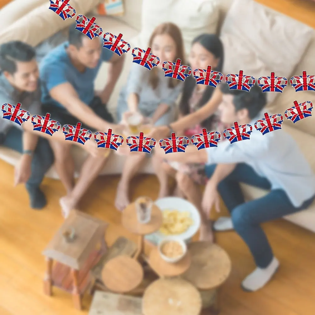 Paper Cake Topper Decorations Multi-shape King Charles Coronation Party Decorations 10ft Long for Party Hanging Decoration