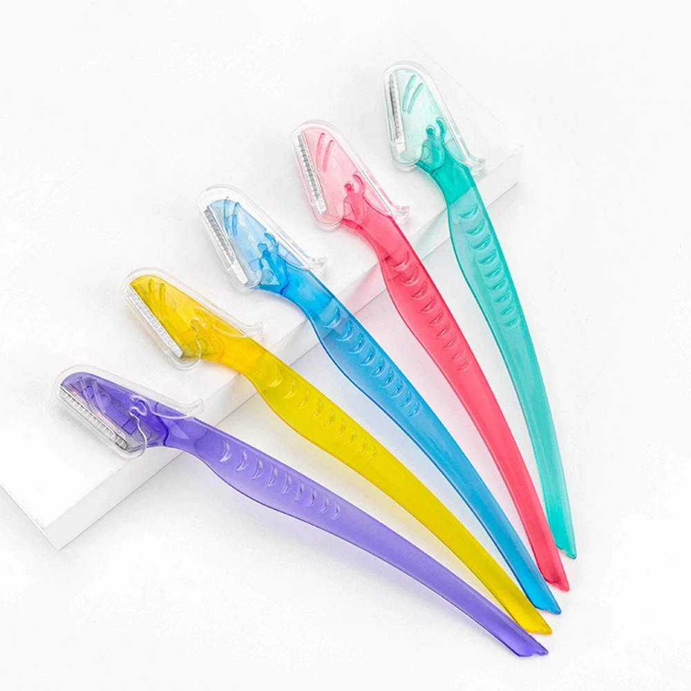 3 個マーメイド眉毛トリマーメイクアップツール眉毛かみそりリムーバー刃安全眉毛シェイパートリミングナイフ女性のための美容ツール