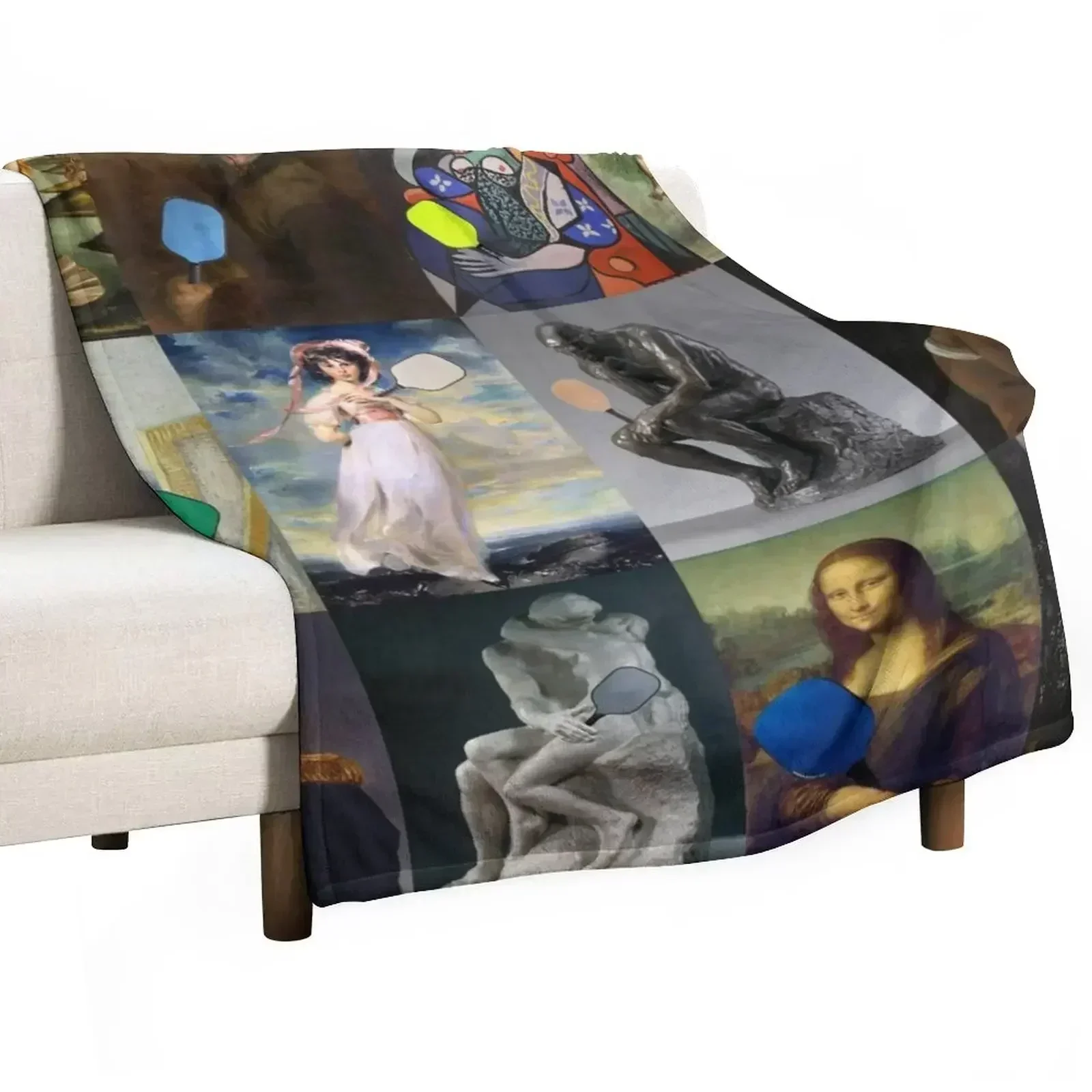 Pickleball Throw Blanket For Decorative Sofa funny gift Travel Flannel Softest Soft Big Blankets