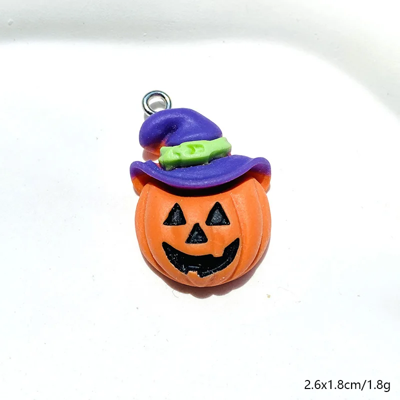 10 sztuk Hallowmas dynia wisiorki z żywicy wiele kreskówek magiczny kapelusz duch wisiorki na kolczyki naszyjnik Diy tworzenia biżuterii