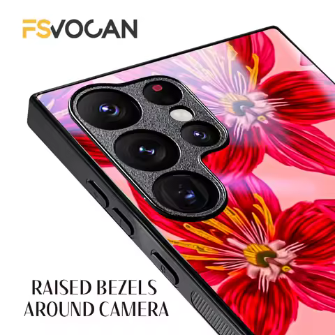 Scarlet Petals Whisper Poetry For Samsung Galaxy S26 S25 S24 S23 S22 S21 S20 Plus Ultra A53 A54 A32 A33 A34 A35 A55 Back Cover