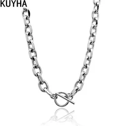 Simple Chunky Chain Necklace 11mm Toggle Clasp Arris Edge O Chain for Men Women Jewelry Customized Length Mirror Shiny Polished