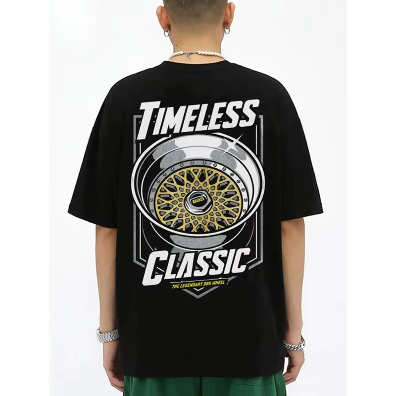 BBS Short-sleeved Modified Car Culture Shirt Wheel Rim JDM Palace Class WHEELS Men's Pure Cotton T-shirt