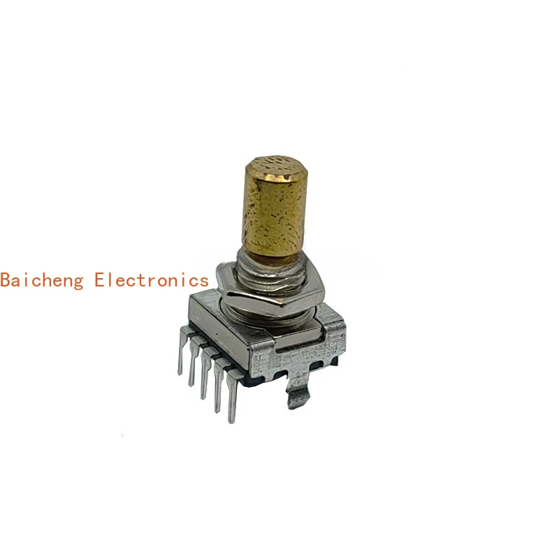 1PCS Rotary encoder 32 positioning with button switch E33VT6A0-M11T 5-pin brass shaft 14mm