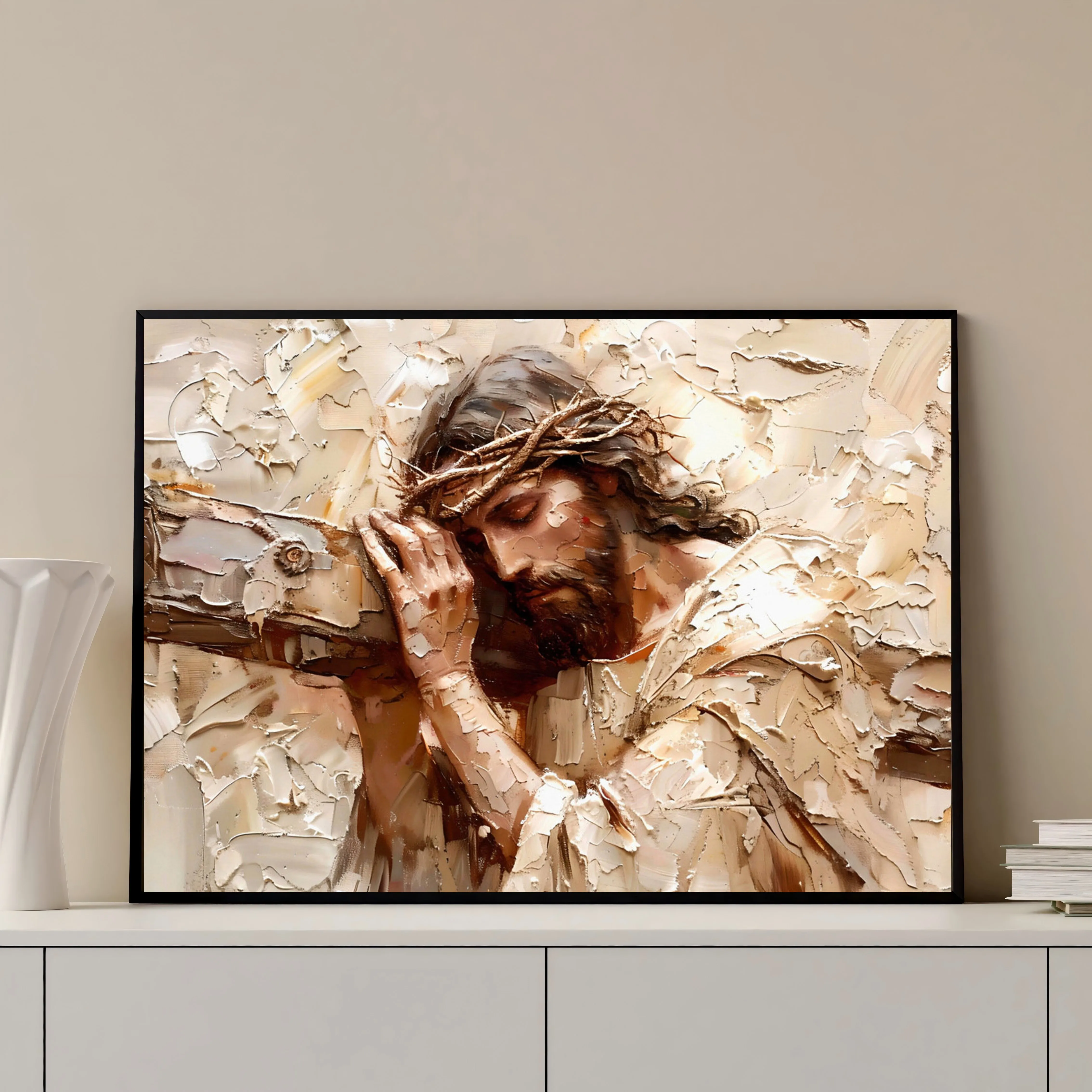 1pc Frameless Canvas Painting Retro Classic Traditional Faith Church Christian Jesus Poster Canvas Art Painting Prints Home Room