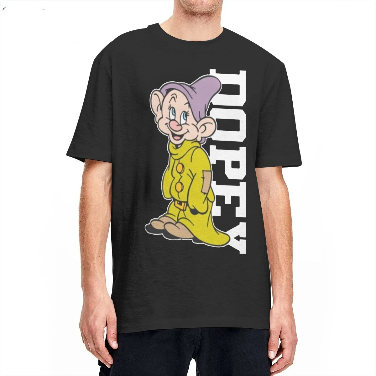  Dopey Dwarf Cute Face I'm Dopey  T-Shirts for Men  Vintage Cotton Tees Crewneck Short Sleeve T Shirts New Arrival Clothes