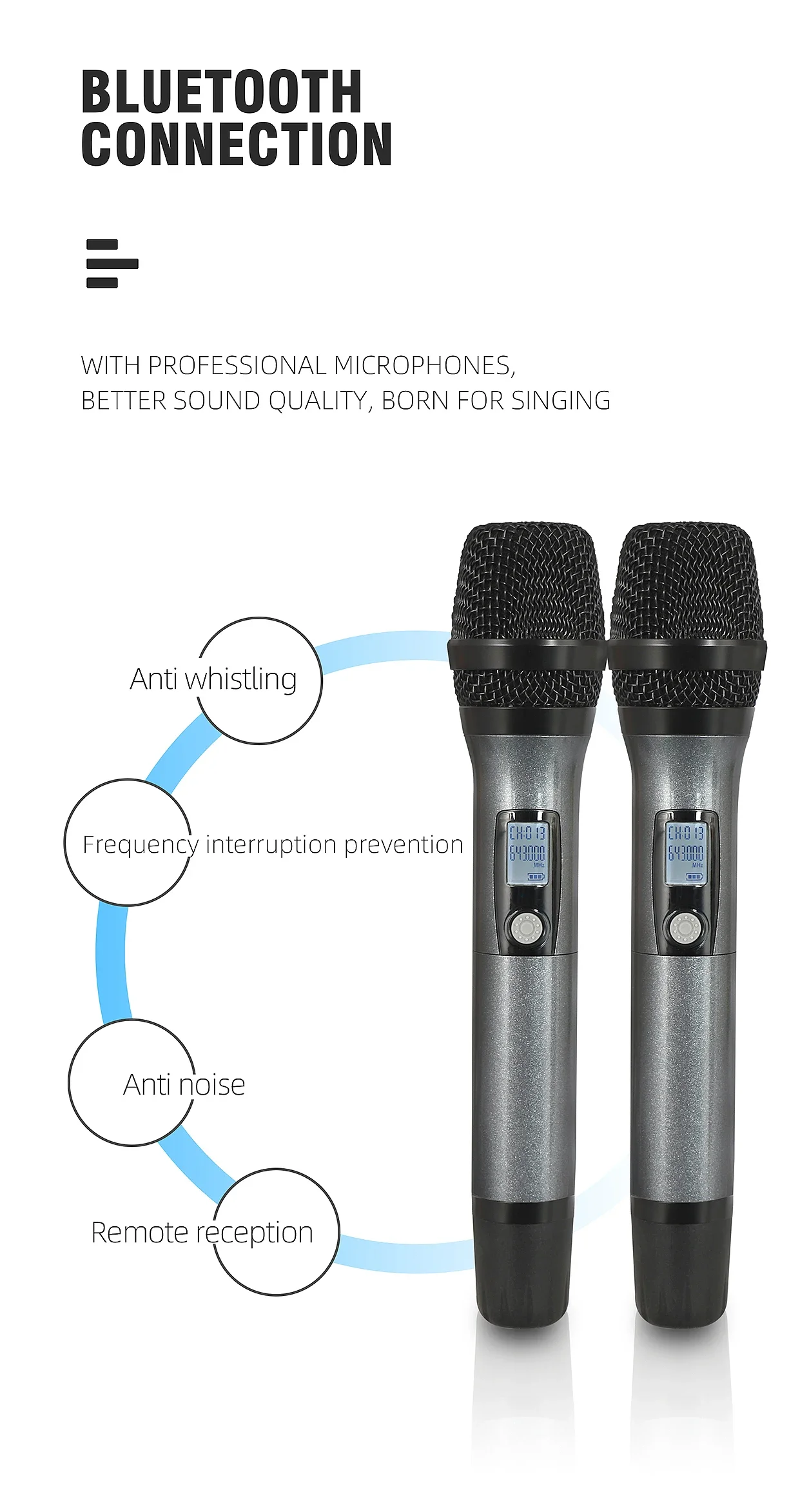 

Hight Quality 3-in-1 Portable Handheld Karaoke Amplifier For Karaoke Music System Home Theater System