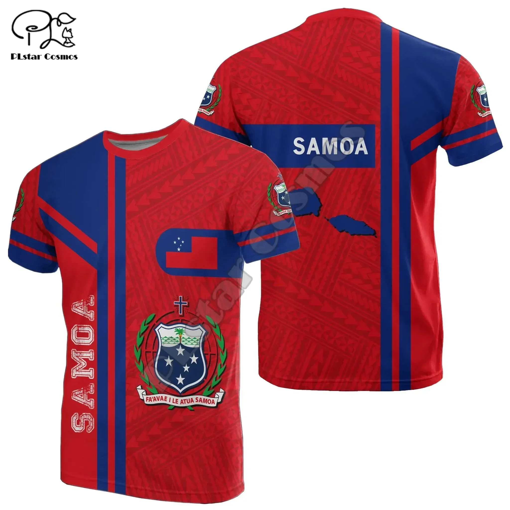 SAMOA Flag 3D Print Sports Quick-dry Breathable Men T-shirt Outdoor Football Jersey Team Loose Short-sleeve Summer Top Clothes