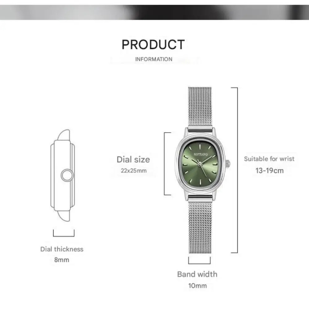 Orologio da donna semplice con quadrante ovale Orologio da polso da donna verde viola Orologio al quarzo in acciaio inossidabile Regali