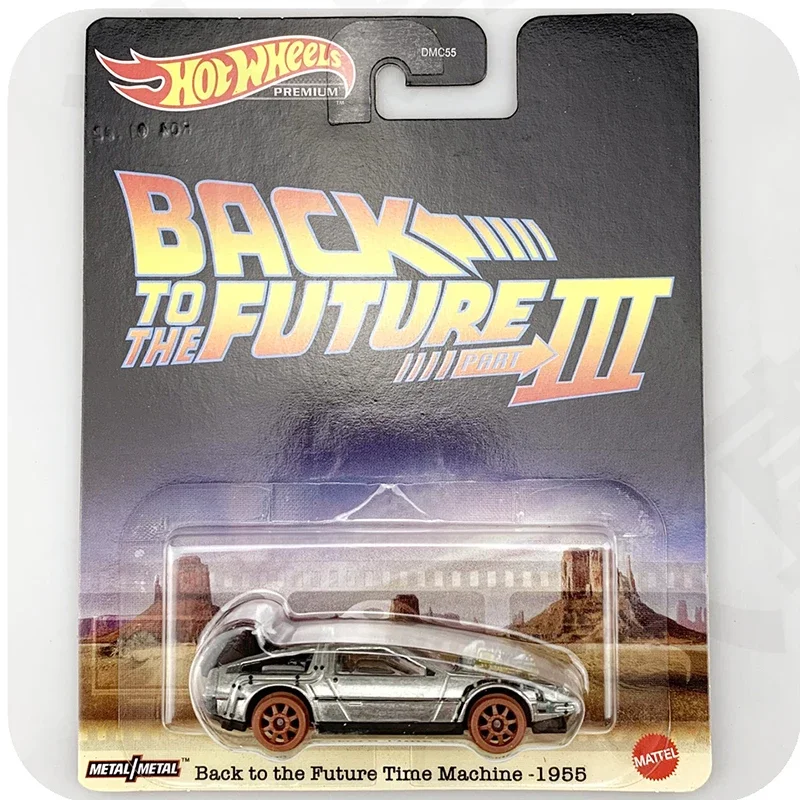 Hot Wheels Cars Back to the Future Time Machine-1955 Movie Real Rides 1/64 Collection Metal Diecast Model