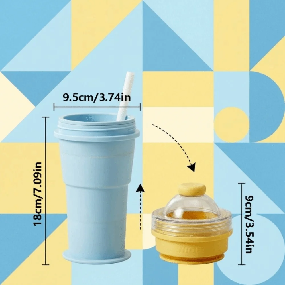 Durable Leak-Proof Folding Ice Mold Cup with Straw Portable Ice Kettle Multi-functional Food Grade Ice Cube Water Bottle Office view 5
