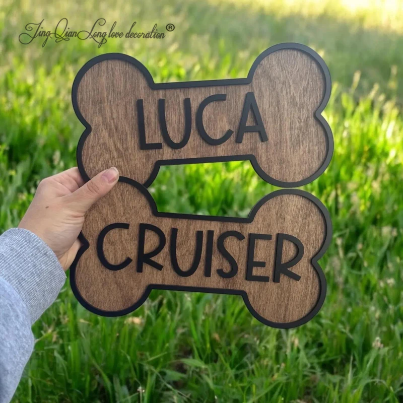 Personalized dog bone name sign,  dog kennel and crate sign, custom dog room sign, name plaque for dog, pet lover gift