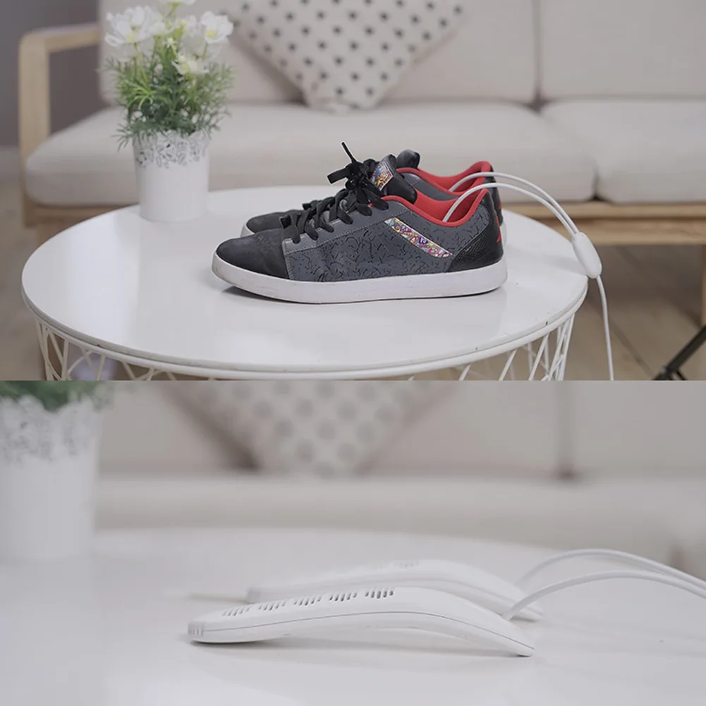 مجفف أحذية USB 5 فولت، مزيل رطوبة الأحذية المحمول، توقيت ذكي، تجفيف سريع للأحذية الرياضية، مجفف أحذية كهربائي، أبيض