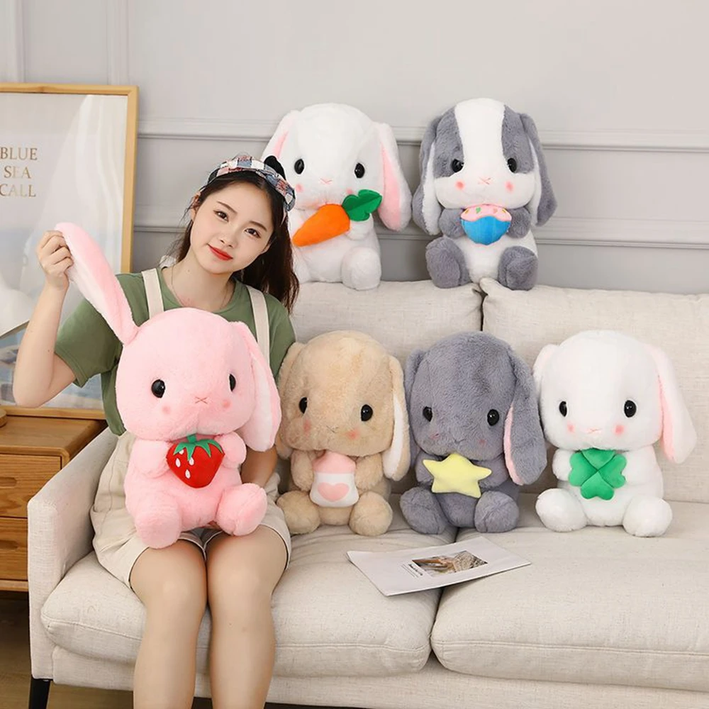 22CM Long Ear Rabbit Plush Toy Cute Radish Pillow Sitting Posture Bunny Doll Festive Gifts For Children Christmas Gift