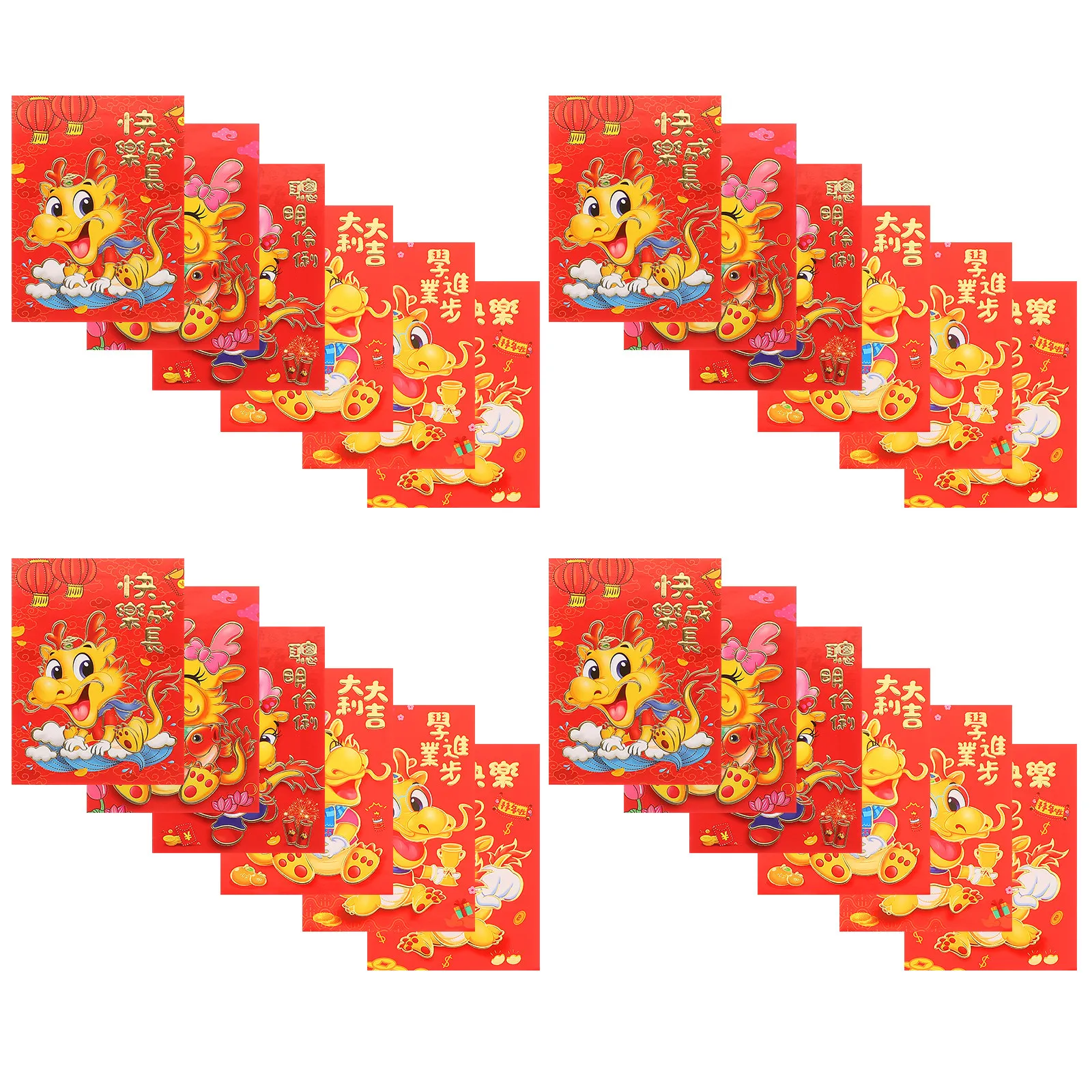 

30Pcs Lunar New Year Envelopes 2024 Red Money Pockets Chinese Culture Inspired Gift Bags for Cash Creative Design
