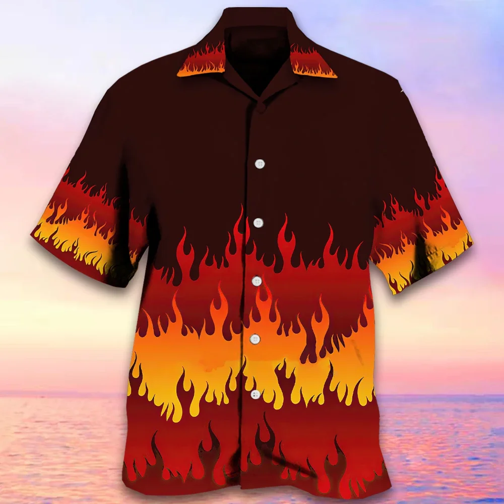 

Short Sleeve Leopard Men's Shirts For Man Clothing Hawaiian Fashion 3D Print Thin Lapel Floral Casual Oversized Imported Camisa