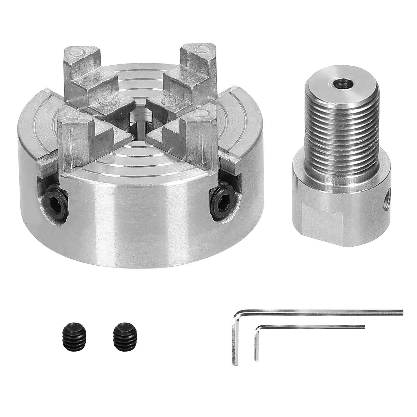 Lathe Chuck 3 Jaws/4 Jaws Manual Self-Centering Mounting Bolt for Grinding Milling Turning Machine 3.17mm/5mm/8mm