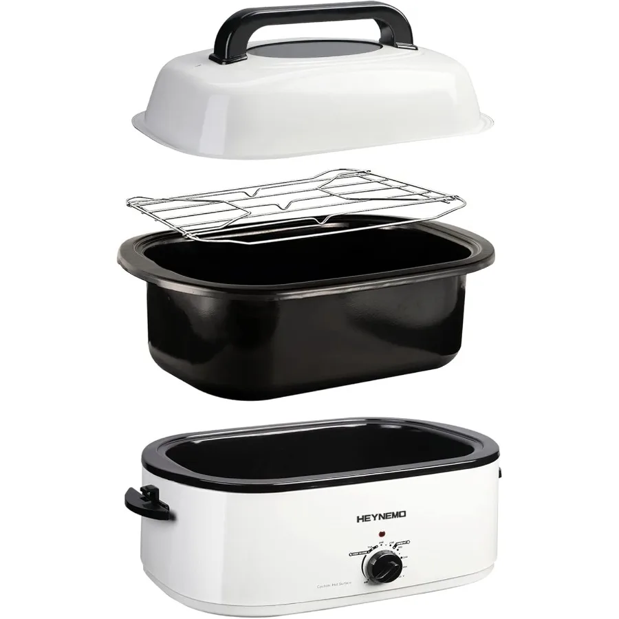 

Electric Roaster Oven 22 Quart with SelfBasting Lid for LargeScale Cooking Removable Pan and Rack for Easy Cleanup Adjustable T