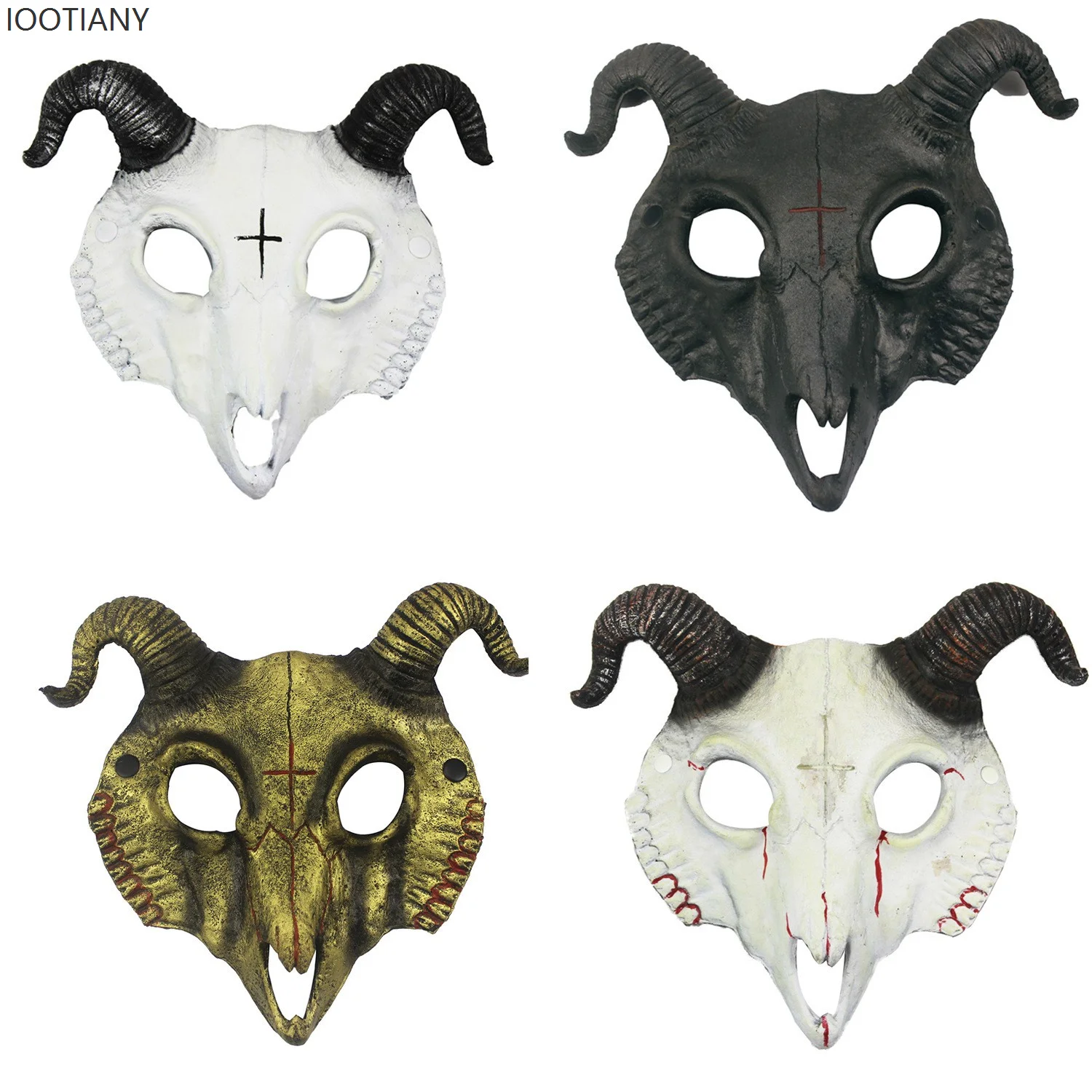 

Goat Mask Masquerade Horror Sheep Skull Horn Head Mask Animal Personalized Festival Costume Halloween Party Cosplay Costume Prop