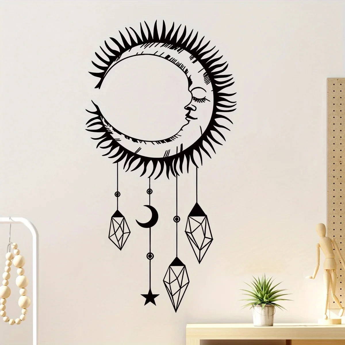 Add to Wish List Black Moon Gem Silhouette Wall Decal,Ramadan Stickers,Bedroom And Living Room,Door Foyer Decoration