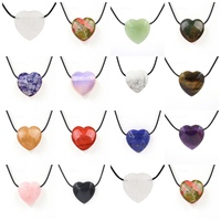 Wholesale Multi-Color 25MM Compact Heart Shaped Hole Agate Stone Beads Necklace Crystal Exquisite Bead Jewelry