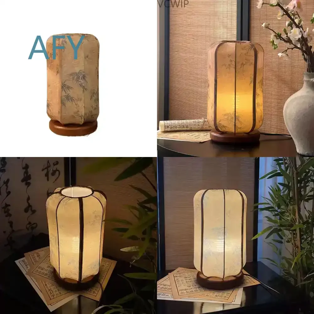 New Chinese Palace Hand-Painted Retro Bedroom Bedside Lamp for Tea Room Living Room Decor for Sofa Side Table Lighting for