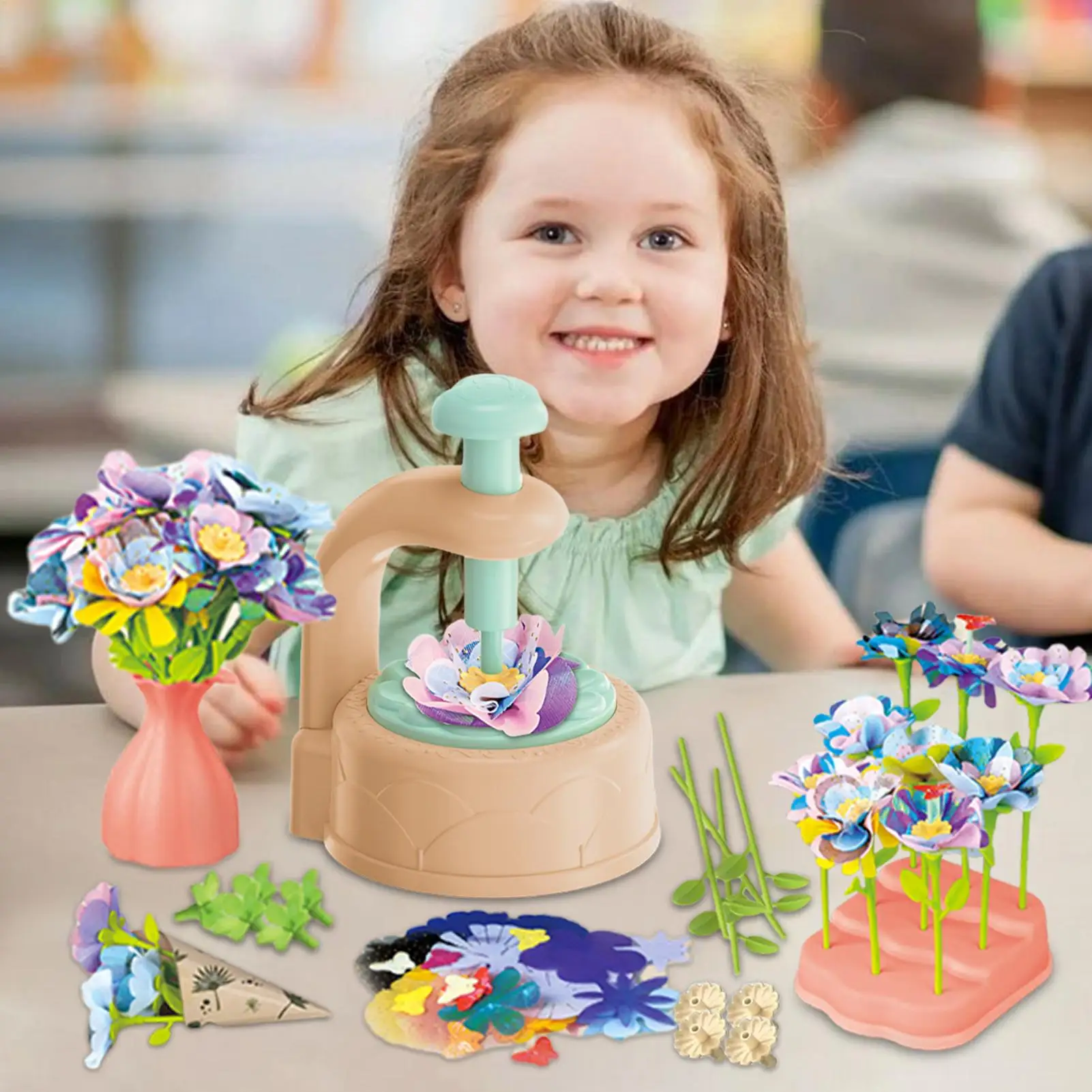 Ramos de flores de tela, juguetes, conjunto creativo de construcción de flores, juego de aprendizaje para exteriores, hogar, viajes, fiesta, aula, guardería de Navidad