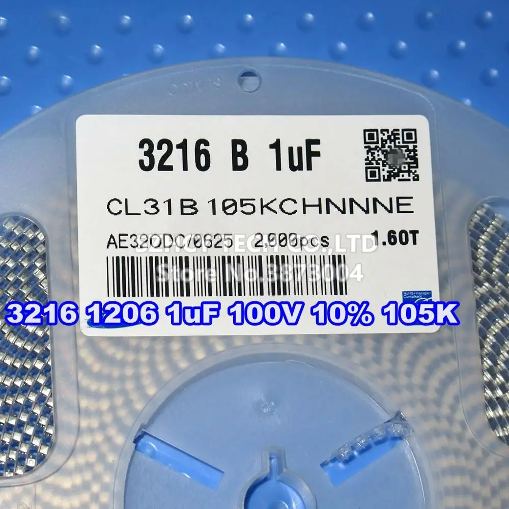 2000Pcs 3216 1206 1uF 100V 10% 105K CL31B105KCHNNNE   New and origianl