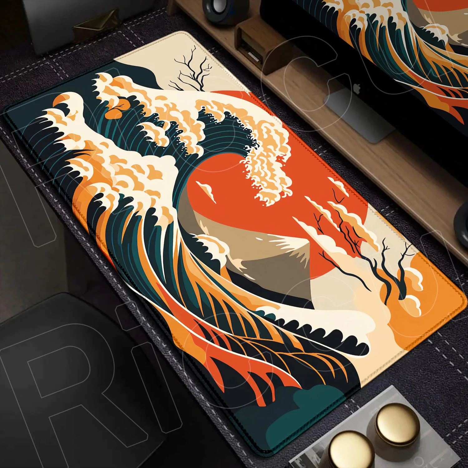 

Computer Gamer Keyboard Pad XXL Rubber Anti-slip Mouse Mat The Great Wave Art Design Large Mousepad 40x90cm Office Speed Deskmat