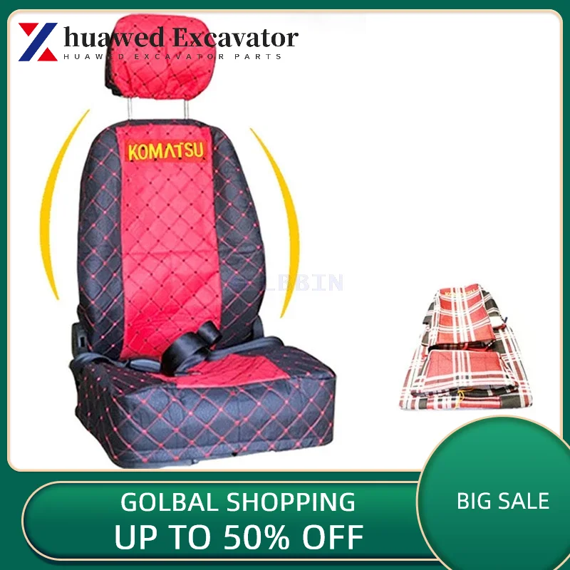 For Komatsu Pc Pc120/200/210/220/240/350/360-8 Excavator Seat Cover Seat Cover Cushion Excavator Accessories V