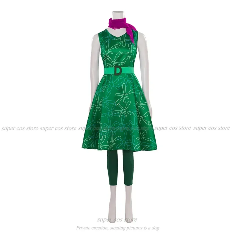 CyCartoon Insides Out платье костюм женское платье униформа Disgust Joy косплей костюм Хэллоуин карнавал ролевые игры полный комплект для взрослых