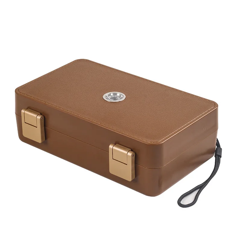 Portable Cedar Wood Cigar Humidor Box Travel sealing Leather Cigar Case Storage 10 Cigars Box Humidor Humidifier For Sigar