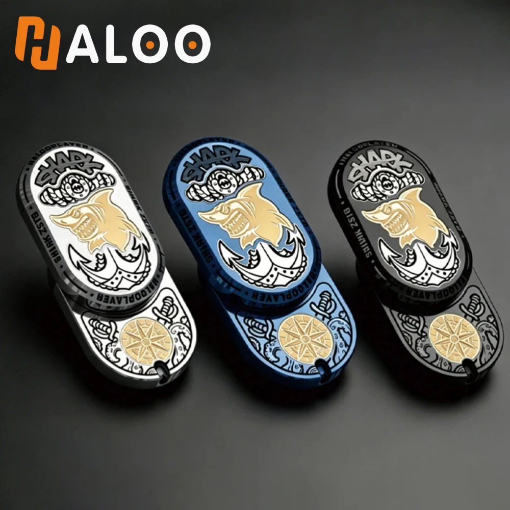 

HALOOPLAYER EDC SHARK PRO Mechanical Fidget Slider Stress Relief Toy Rotates Left Right 360° Fidget Toy Anxiety Relief Gadget