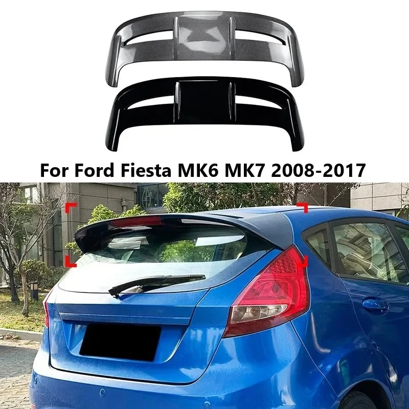 Car Rear Trunk Roof Top Wing for Ford Fiesta MK6 MK7 2008-2017 ST Style Tail Spoilers Boot Auto Parts Body Kits Accessories