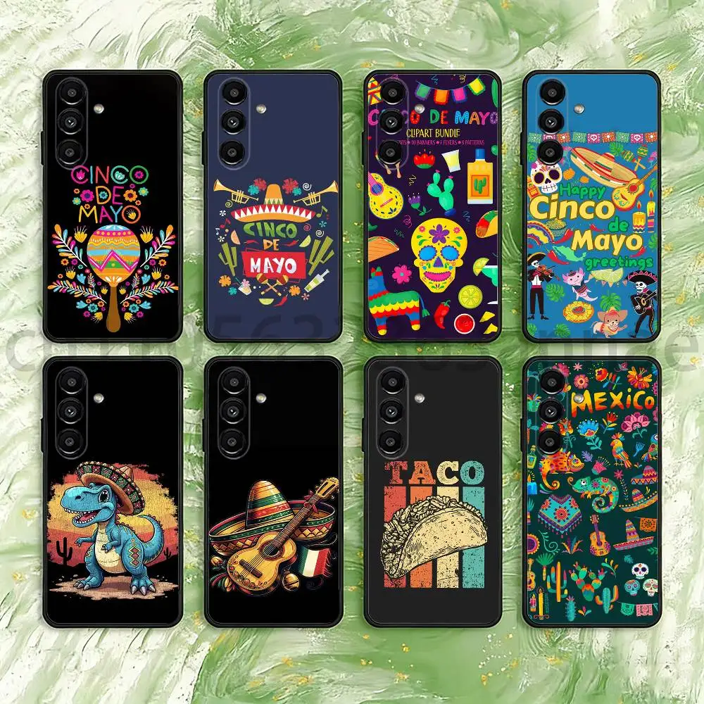 

Cinco de Mayo Phone Case For Samsung S25,24,21,22,23,S30,Ultra,S20,Plus,Fe,Lite,Note,S10,S9,Black Soft Shell