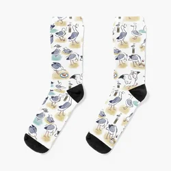 Comical Seagull pattern- beach bois Socks kawaii anime Luxury Woman Socks Men's