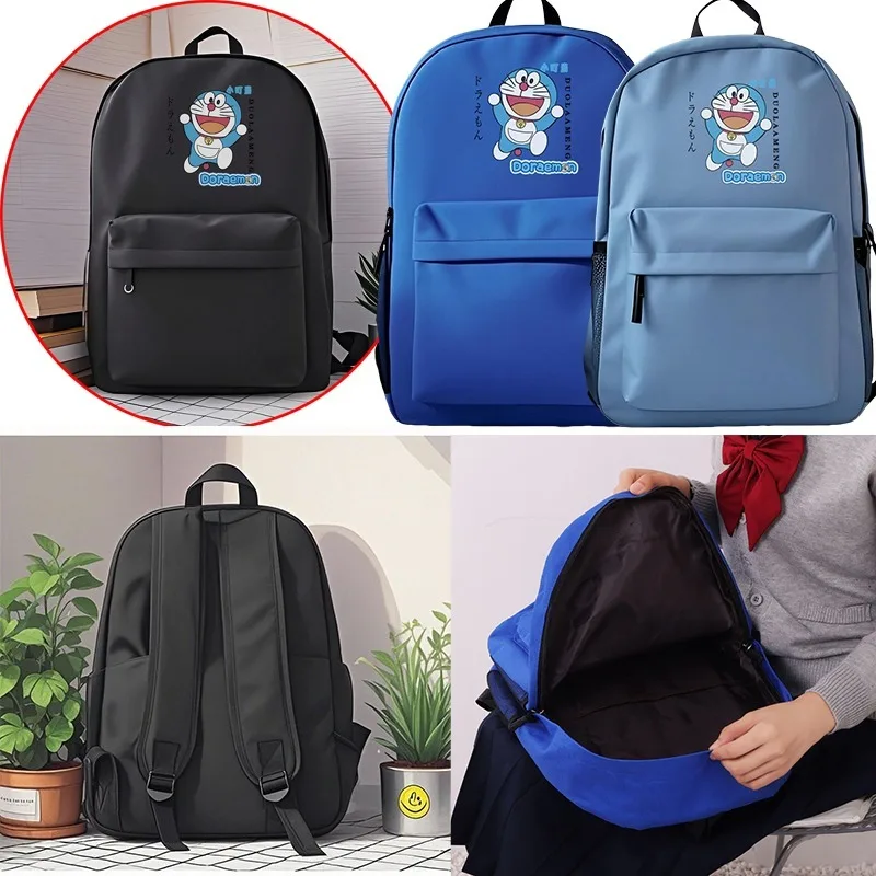 

Doraemon High School Canvas Backpack Anime Male Female College Style Travel Large Capacity Personalized Zipper Backpack Gifts