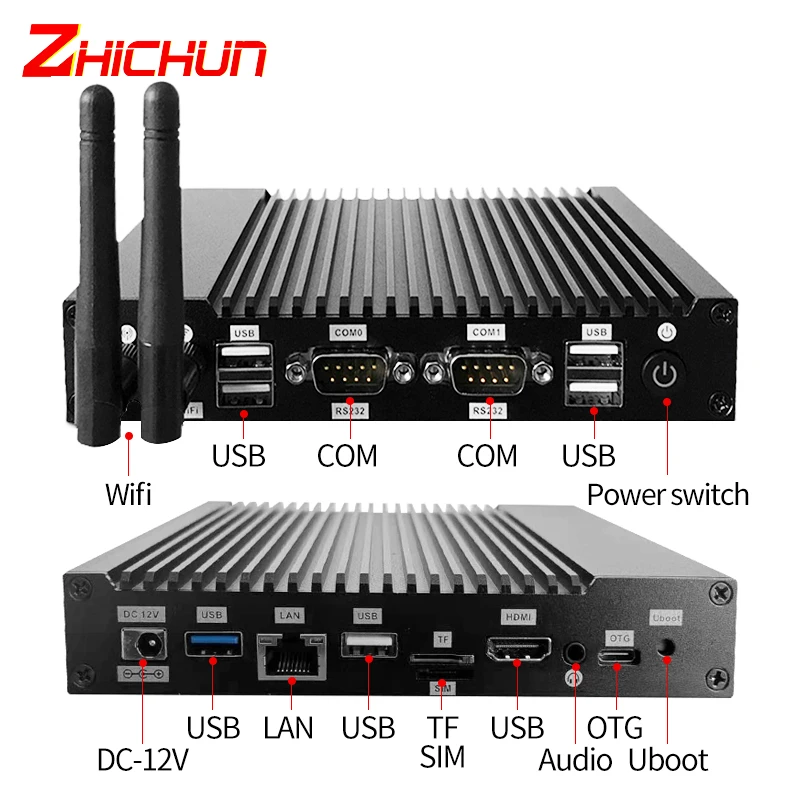 Industrial Mini Pc Box Android System Quad Core K400-RK3399 Hackintosh Two Ethernet Mini PC Desktop Computer