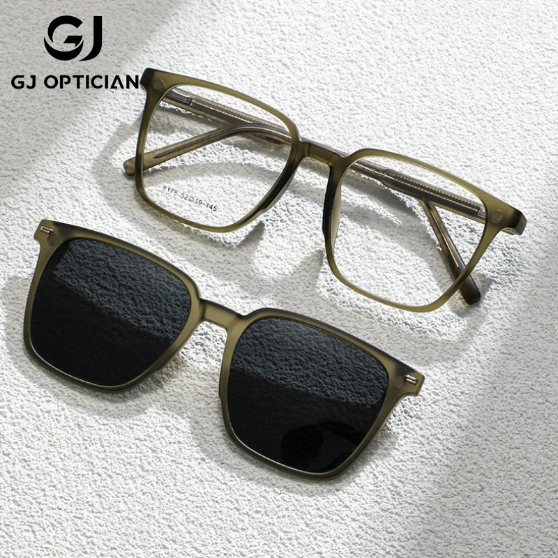 

GJ OPTICIAN Fashion Magnetic Suction Glasses Polarized Prescription Sunglasses Men Women Anti Blue Light Reading Myopia Glasses