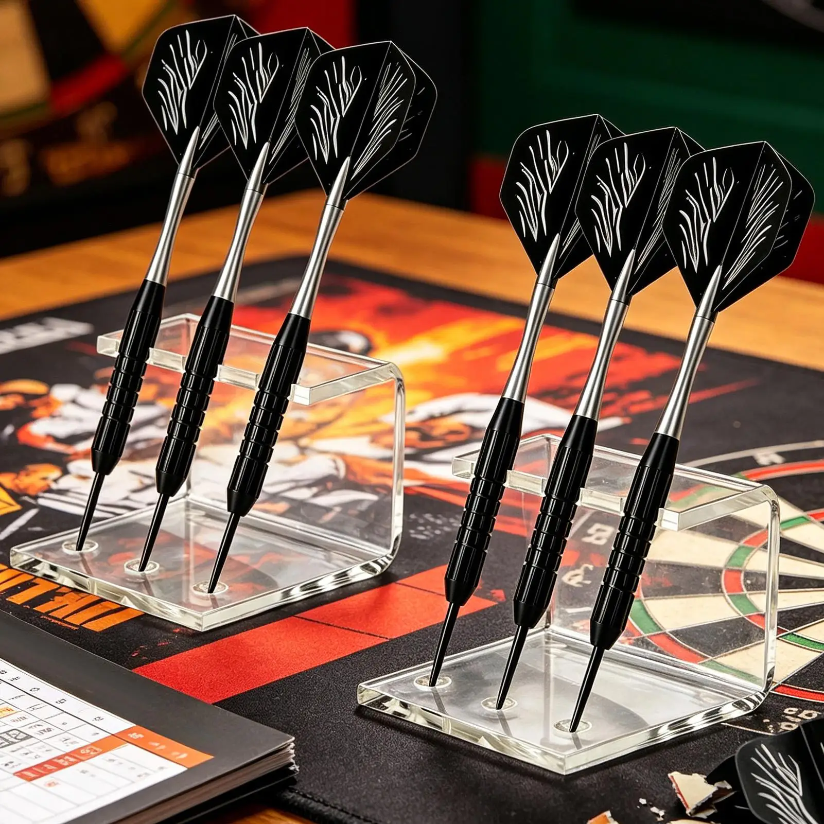 

Steel Tip Dart Holder Acrylic Clear Storage Desktop Dart Display Rack For Players Collectors Beginners Professionals Competitors